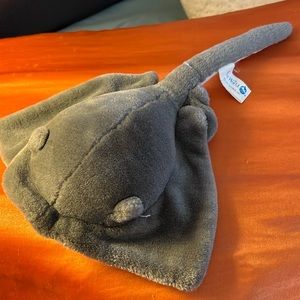 SEA WORLD Plush Manta Ray Stuffed Toy Animal Sea Creature 10" x 7", PREOWNED